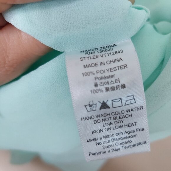 Naked Zebra sleeveless blouse with wrap button detail size medium - Picture 6 of 7